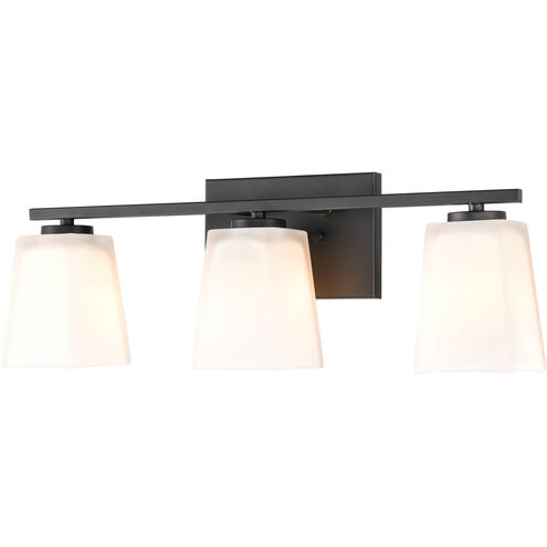 None 3 Light 21 inch Matte Black Bathroom Vanity Light Wall Light